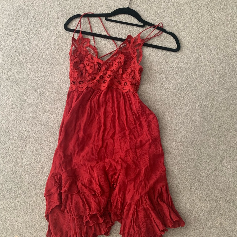 Free people Adela Red dress NWT